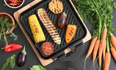 BBQ vegetables on griddle